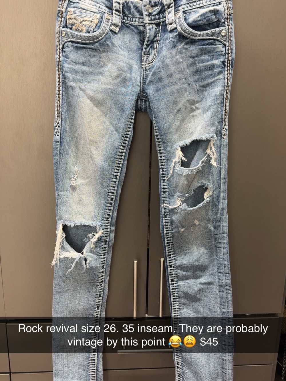 Rock Revival Skinny Distressed Light Blue Jeans